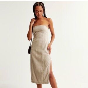 Abercrombie & Fitch Strapless Tan Dress - size small